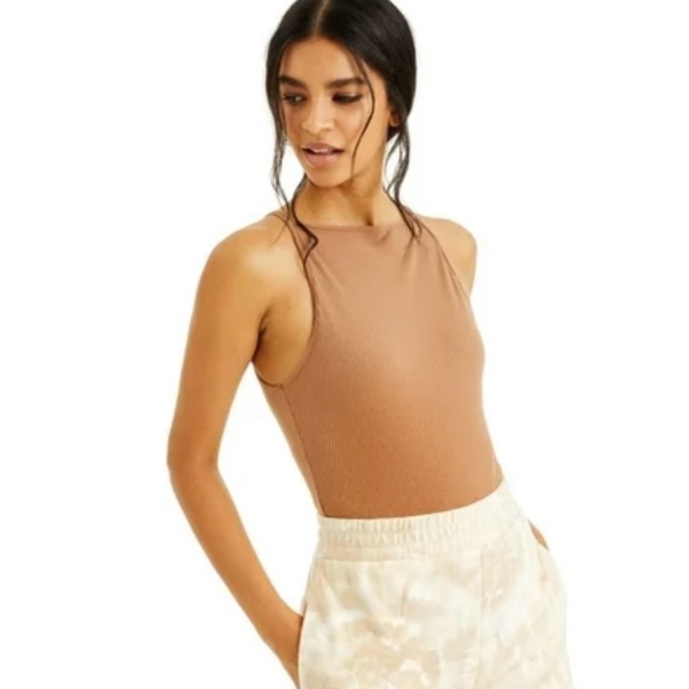 Culpos x INC International Concepts Limited Edition Ribbed Tan Bodysuit